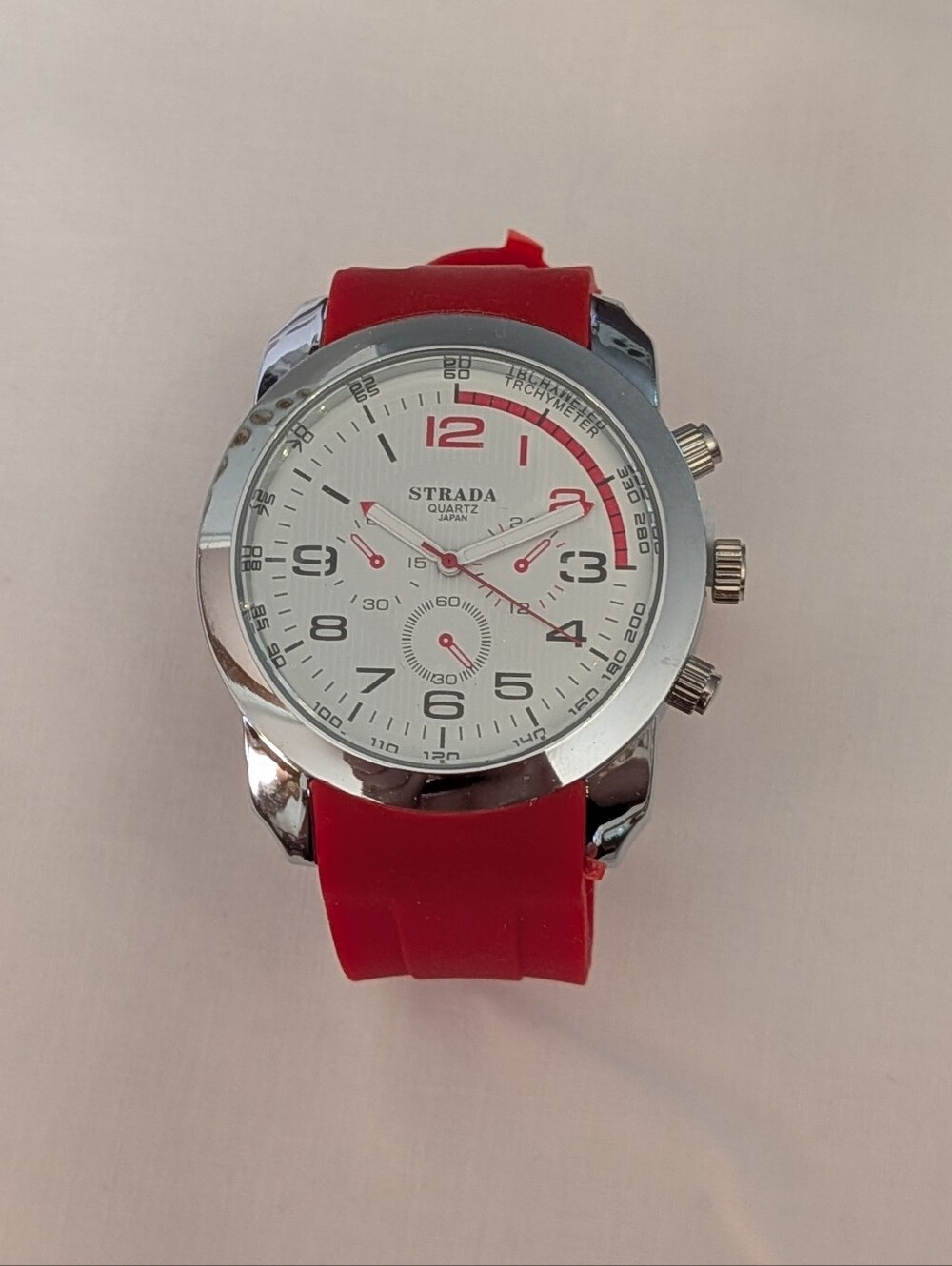 Strada Red Silicone Strap Men’s Watch
